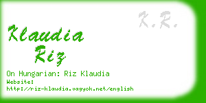 klaudia riz business card